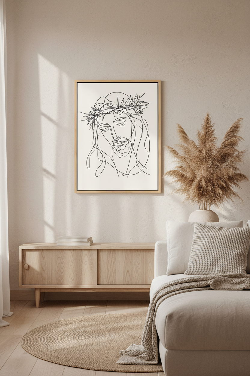 Crown of Thorns – Minimalist Jesus Line Art