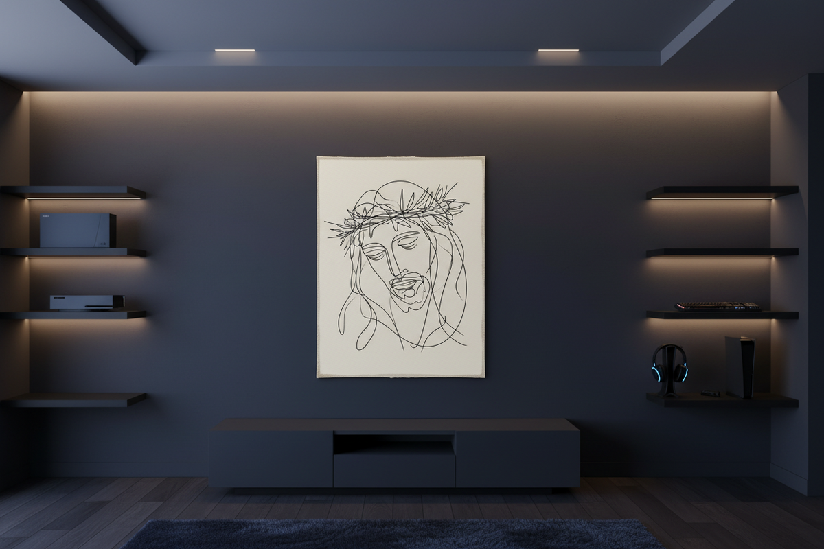 Crown of Thorns – Minimalist Jesus Line Art
