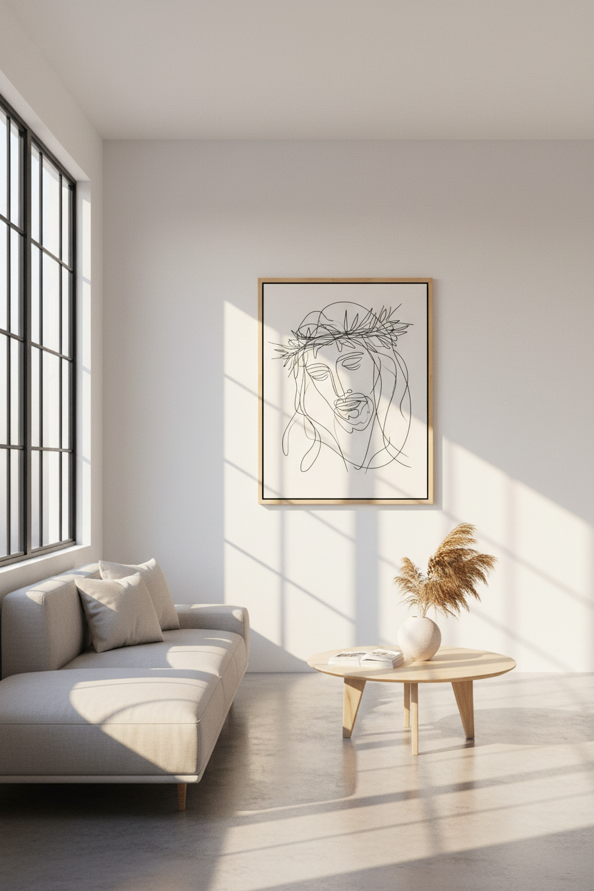 Crown of Thorns – Minimalist Jesus Line Art