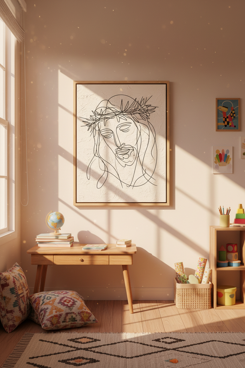 Crown of Thorns – Minimalist Jesus Line Art