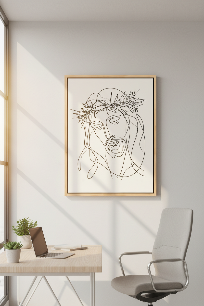 Crown of Thorns – Minimalist Jesus Line Art