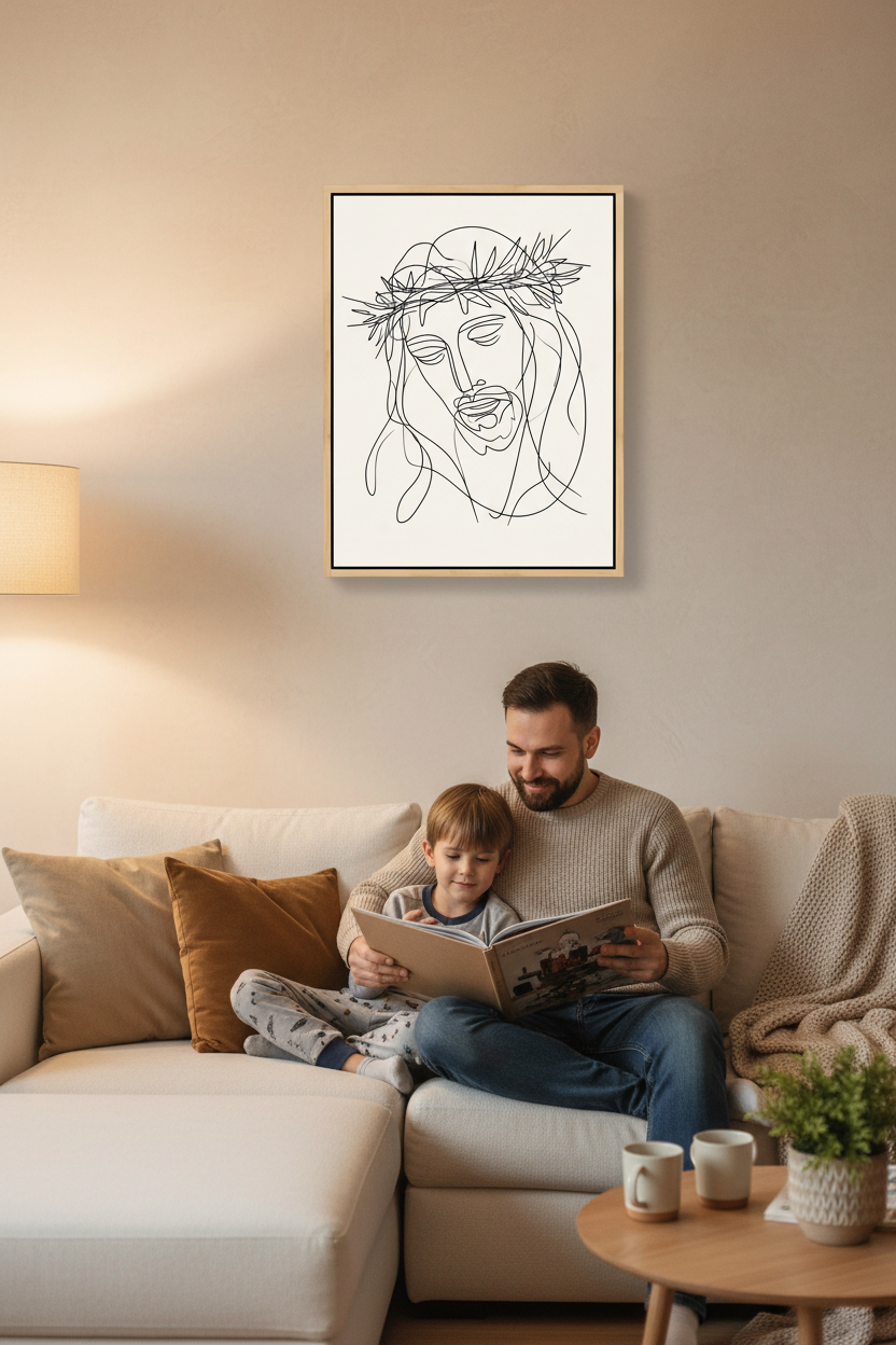 Crown of Thorns – Minimalist Jesus Line Art
