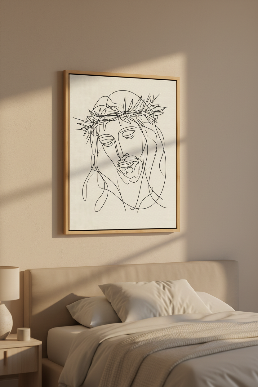 Crown of Thorns – Minimalist Jesus Line Art