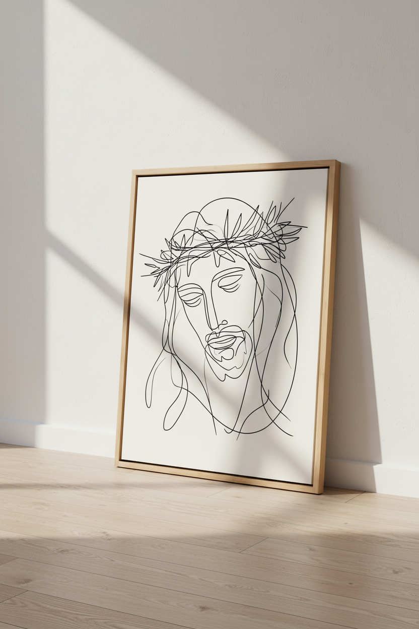 Crown of Thorns – Minimalist Jesus Line Art