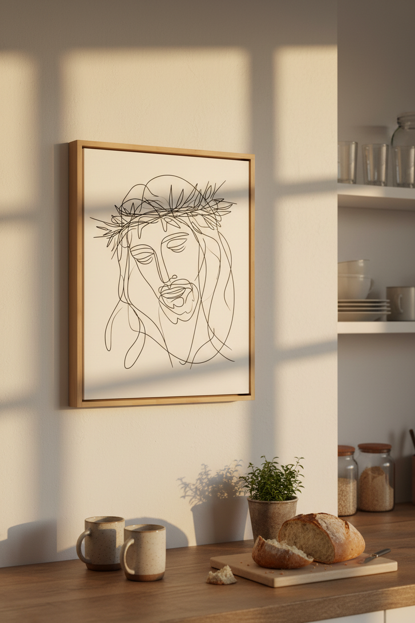 Crown of Thorns – Minimalist Jesus Line Art