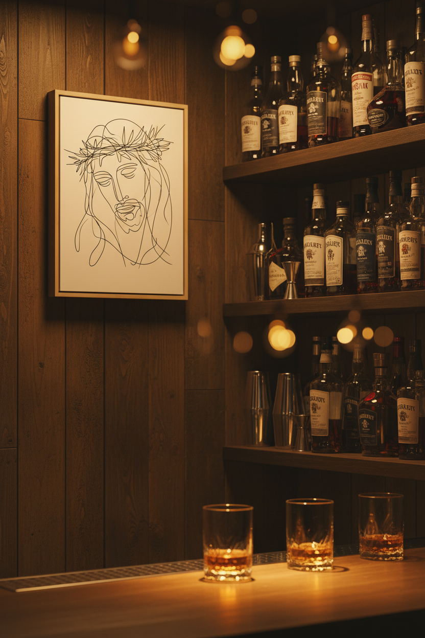 Crown of Thorns – Minimalist Jesus Line Art