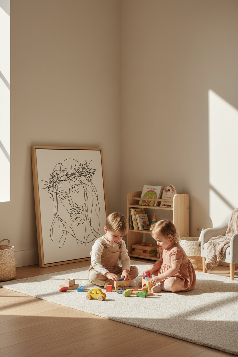 Crown of Thorns – Minimalist Jesus Line Art