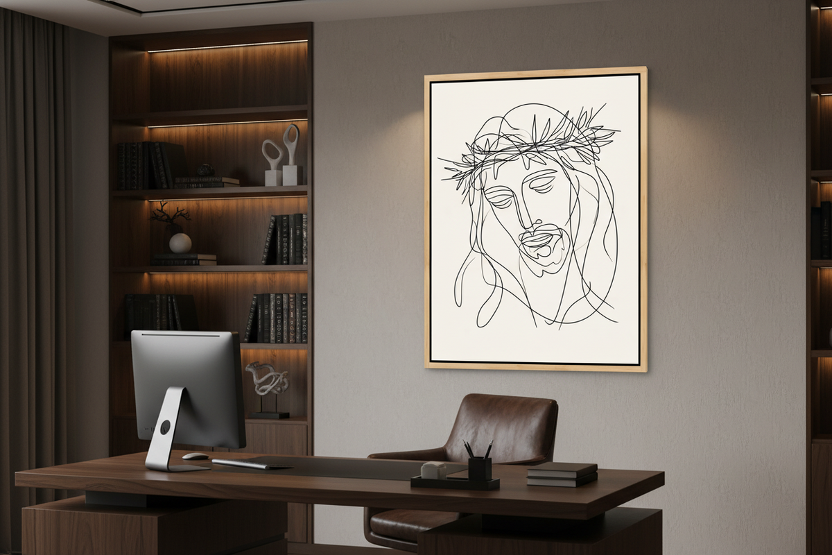 Crown of Thorns – Minimalist Jesus Line Art