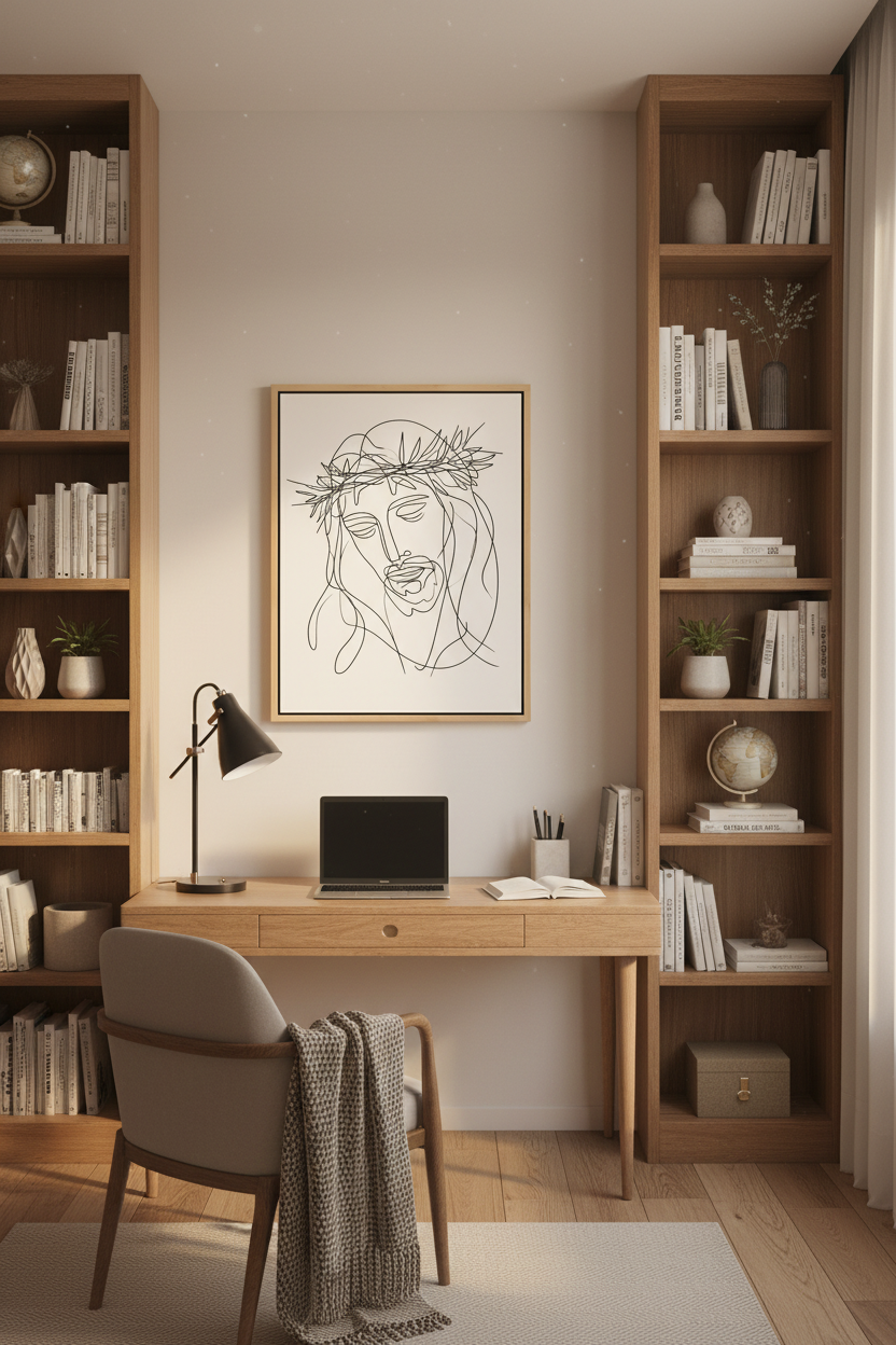 Crown of Thorns – Minimalist Jesus Line Art