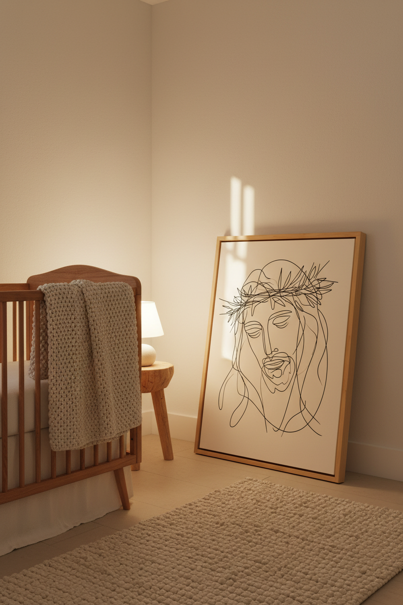 Crown of Thorns – Minimalist Jesus Line Art