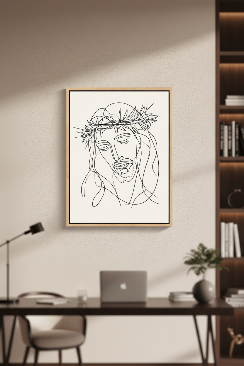 Crown of Thorns – Minimalist Jesus Line Art