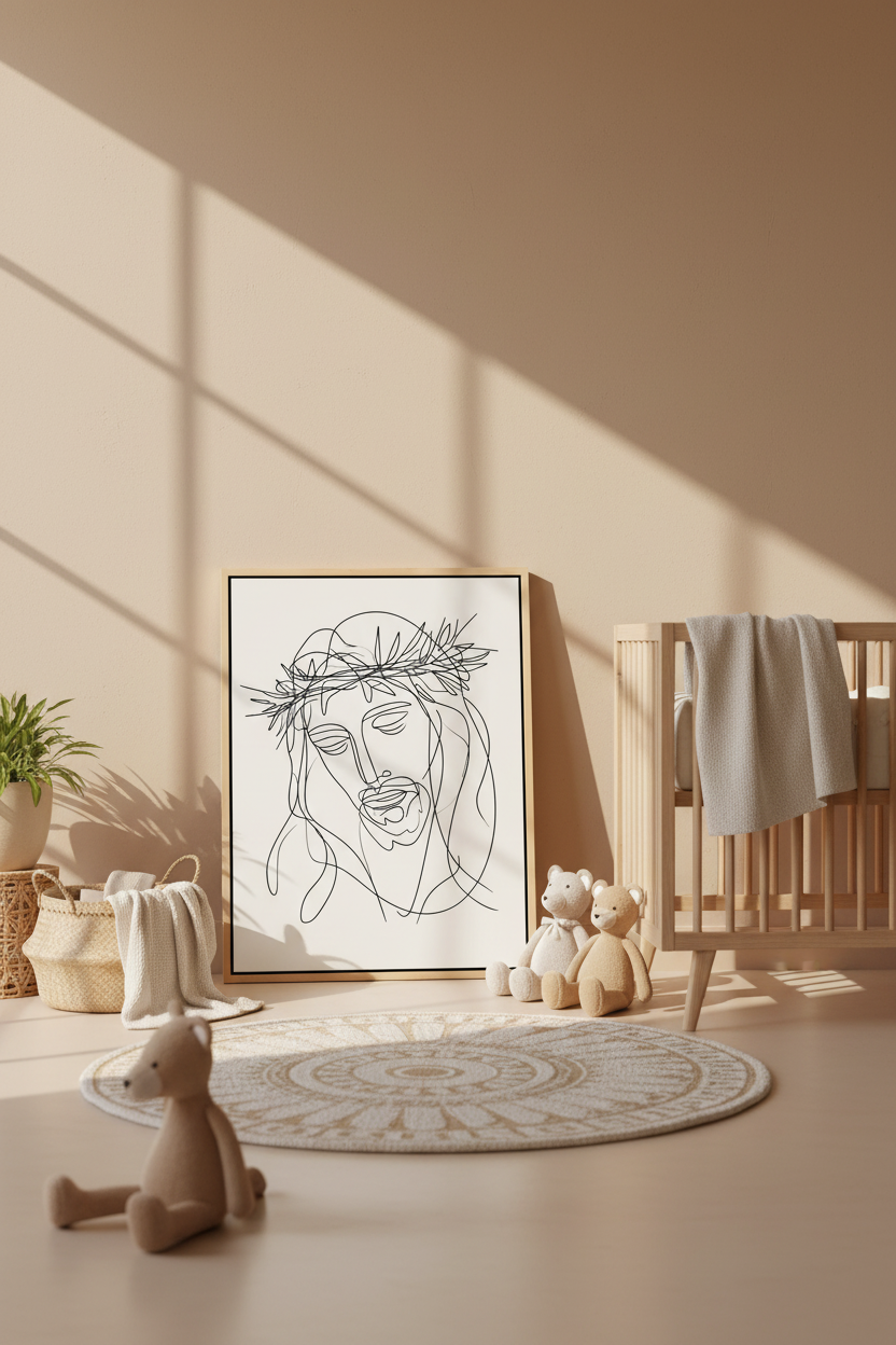 Crown of Thorns – Minimalist Jesus Line Art
