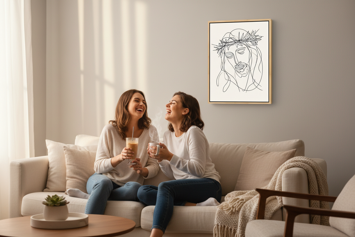 Crown of Thorns – Minimalist Jesus Line Art
