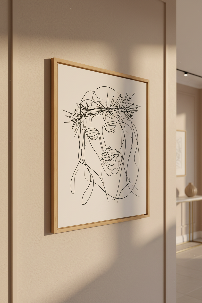 Crown of Thorns – Minimalist Jesus Line Art