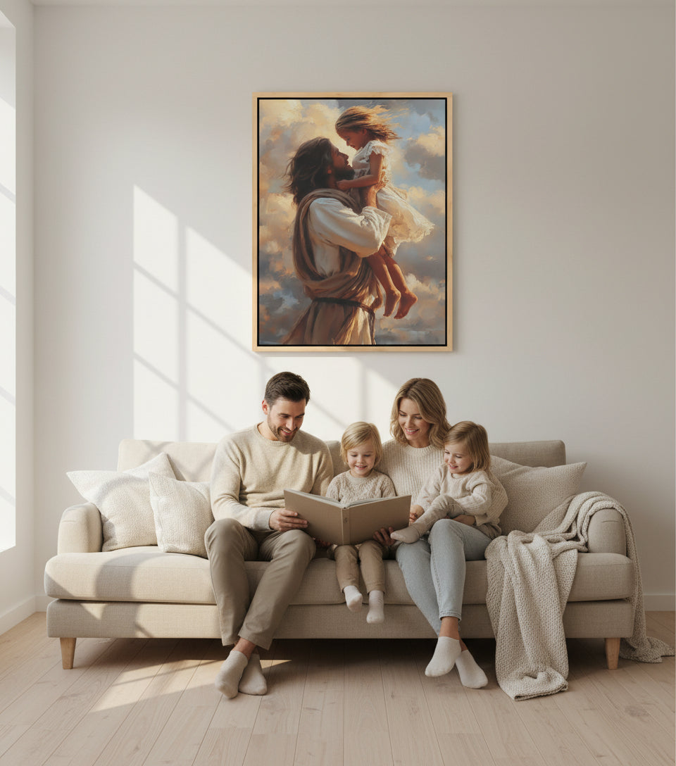 Jesus Holding a Little Girl – Christian Family Wall Art
