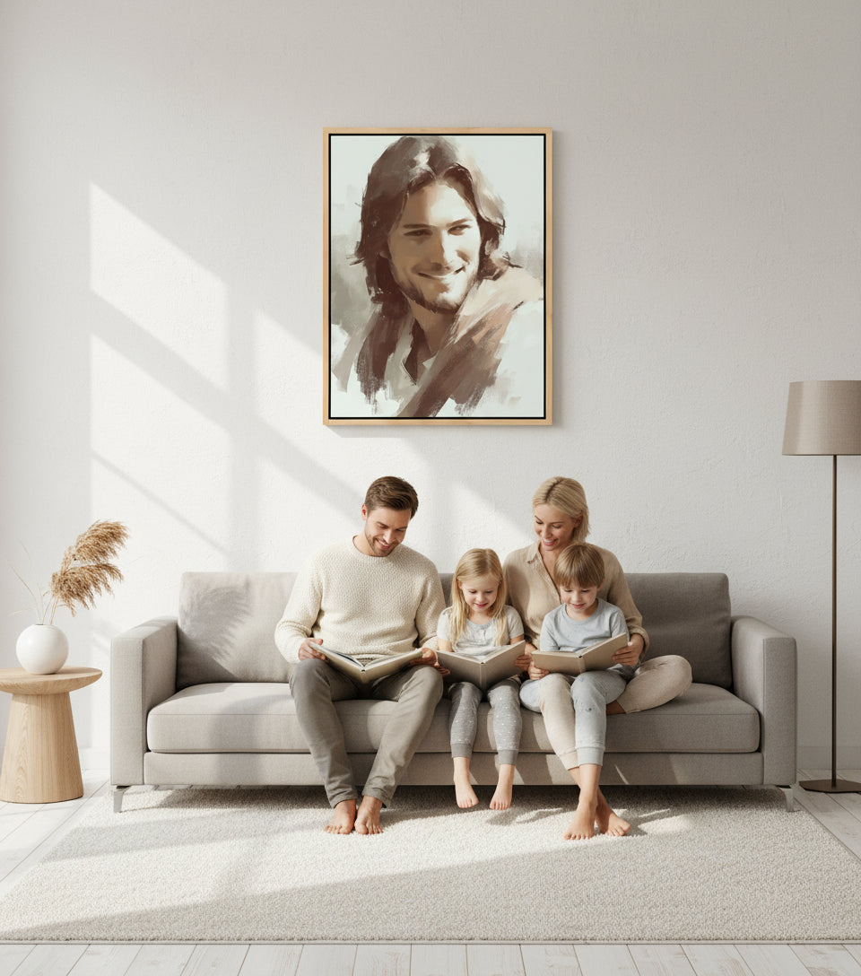 The Smile Beyond Jesus canvas – Faithfulprints oil painting