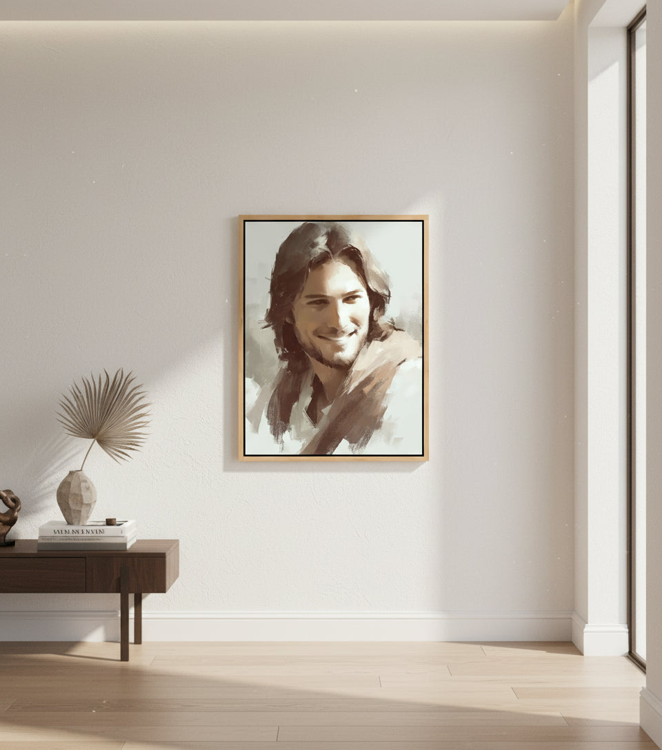 The Smile Beyond Jesus canvas – Faithfulprints oil painting