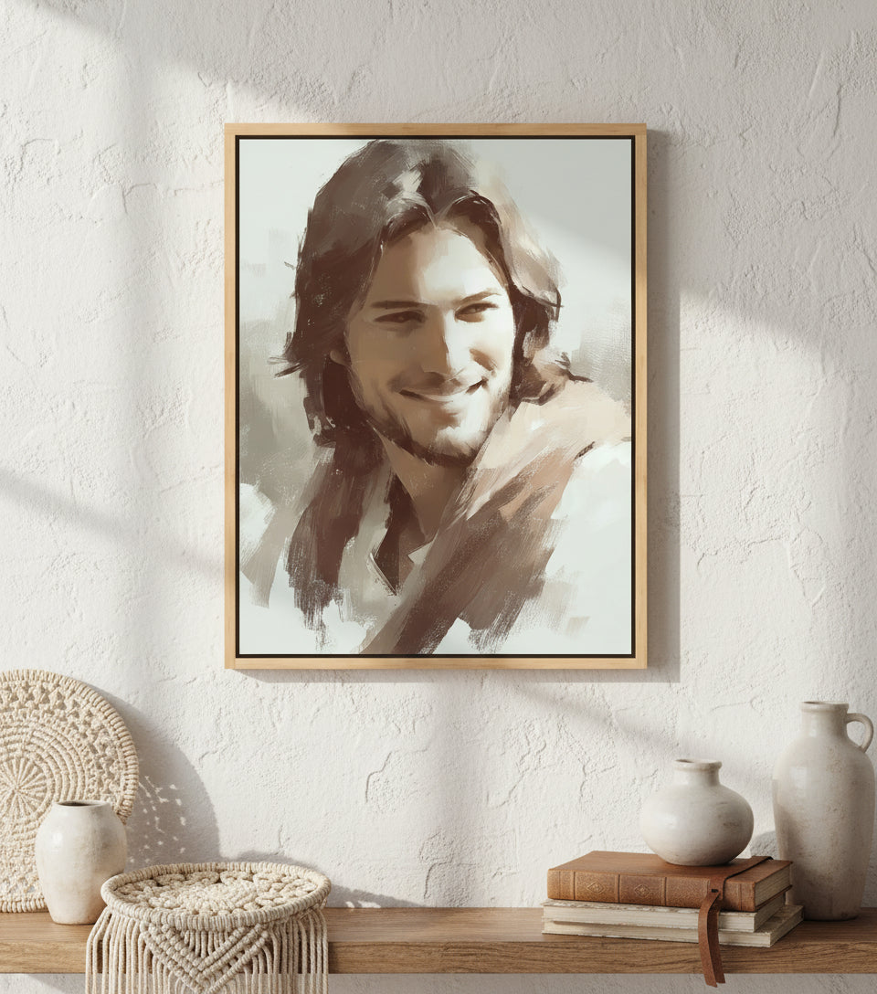 The Smile Beyond Jesus canvas – Faithfulprints oil painting