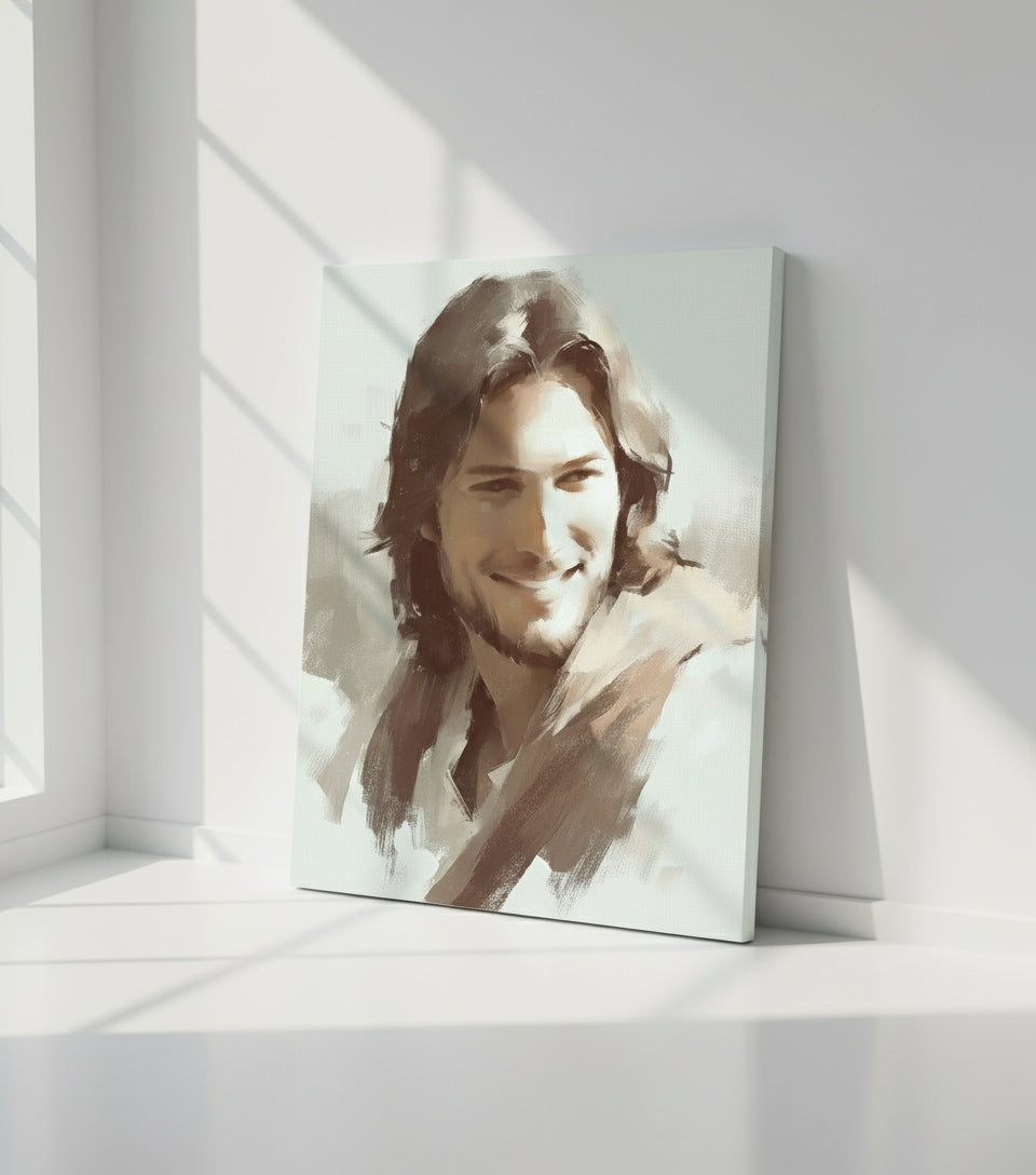 The Smile Beyond Jesus canvas – Faithfulprints oil painting