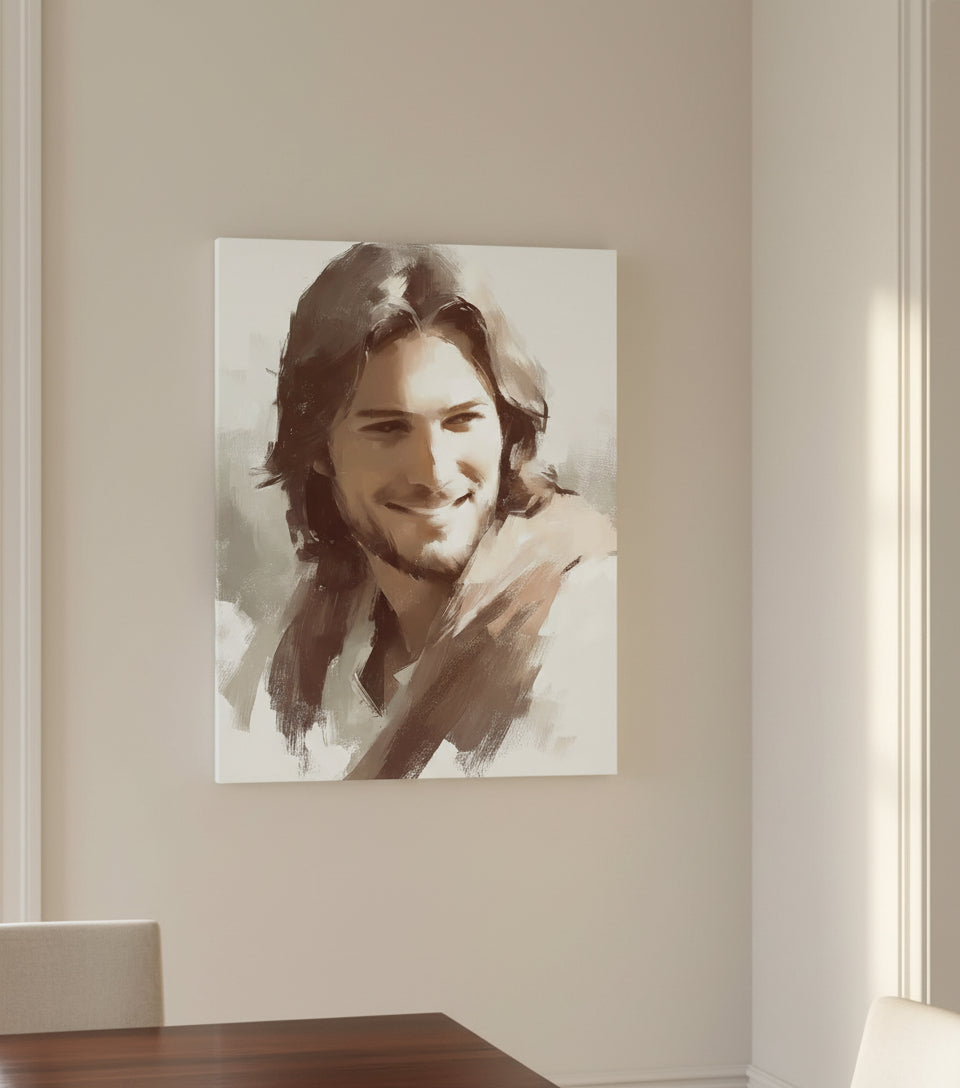The Smile Beyond Jesus canvas – Faithfulprints oil painting