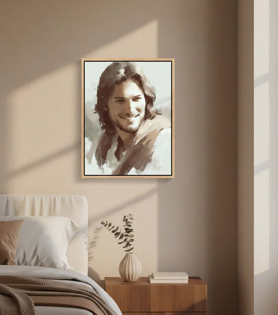 The Smile Beyond Jesus canvas – Faithfulprints oil painting