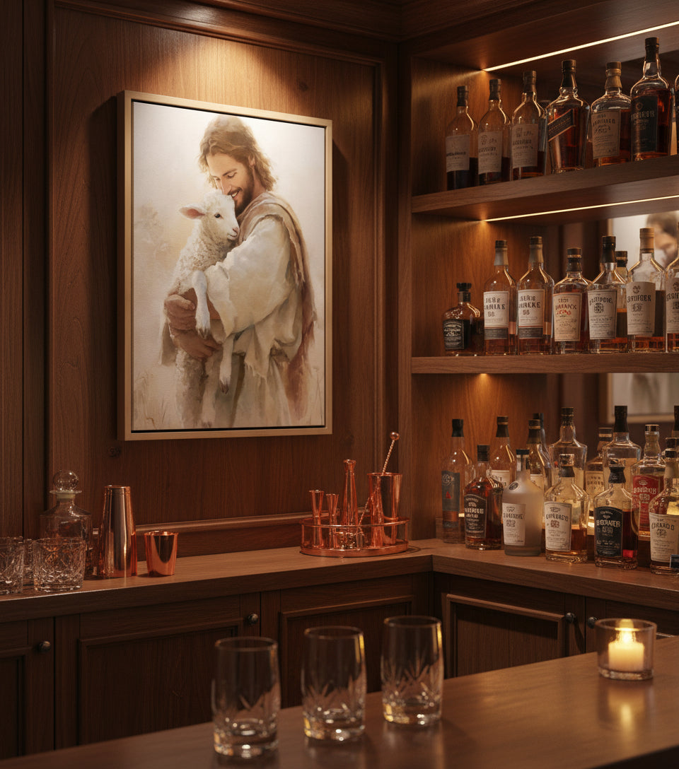 Jesus Holding a Lamb – Christian Wall Art